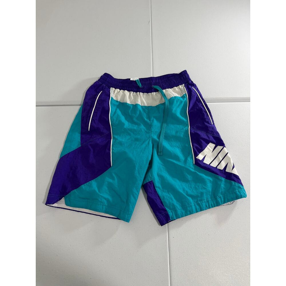 Vintage Nike Men's S Teal Purple Color Block Basketball Shorts Made Thailand